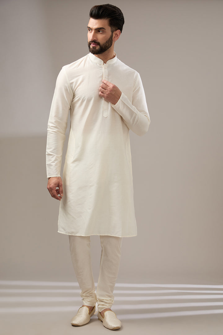 Ivory Zari Work Sherwani Set
