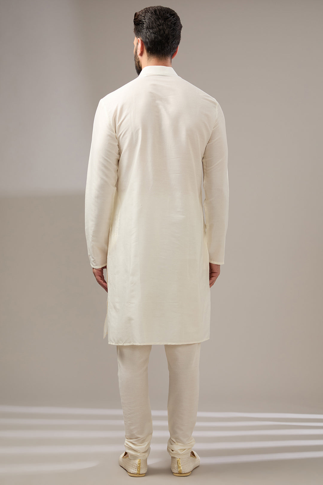 Ivory Zari Work Sherwani Set