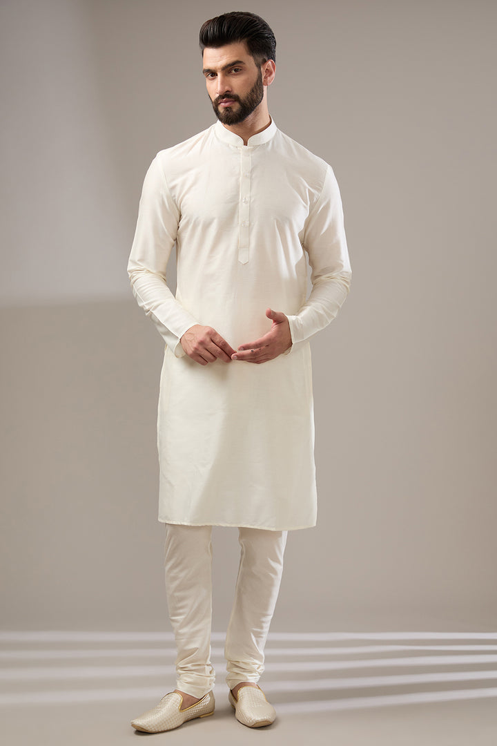 Ivory Silk Blossom Sherwai Set