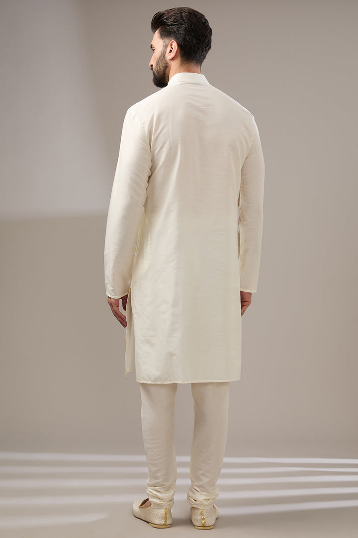 Ivory Silk Blossom Sherwai Set
