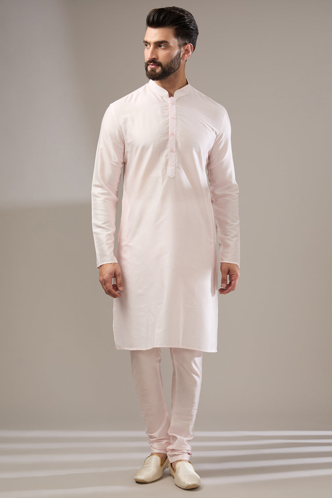 Pink Zari Embellished Sherwani Set