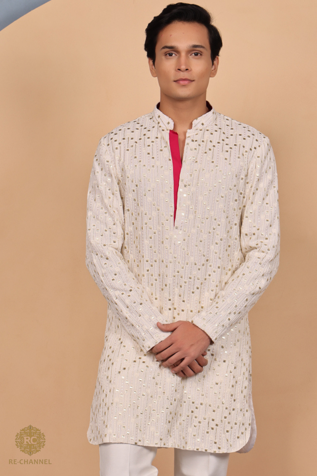Off white Lucknowi Kurta Set