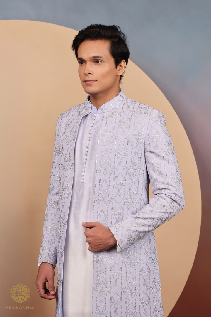 Lavender Indo Western Set