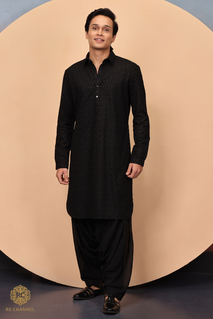 Black Pathani & Salwar Set