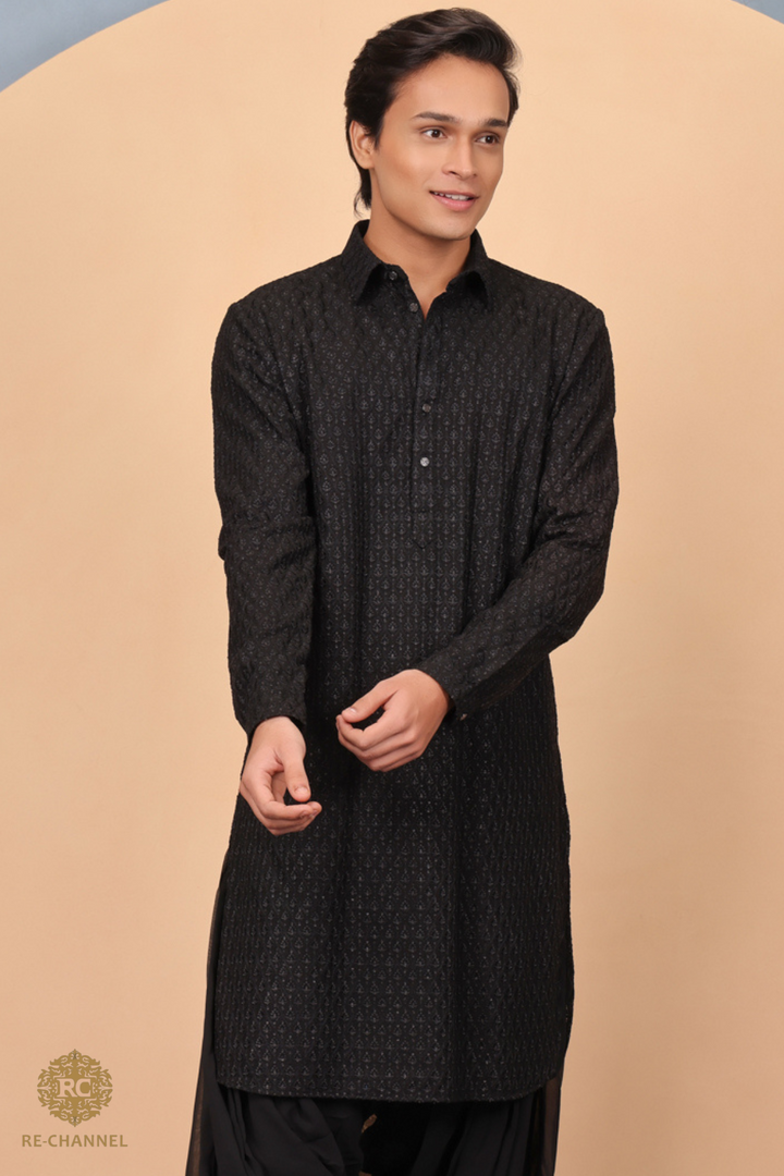 Black Pathani & Salwar Set