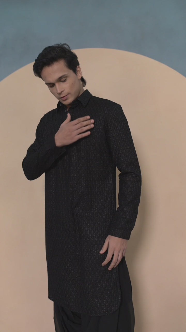 Black Pathani & Salwar Set