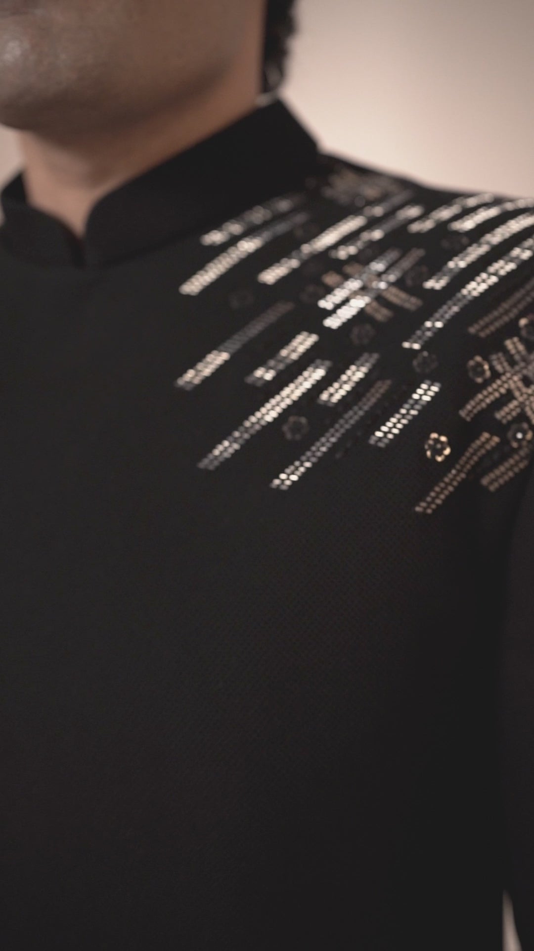 Black Indo-Western with Placement Salli Embroidery