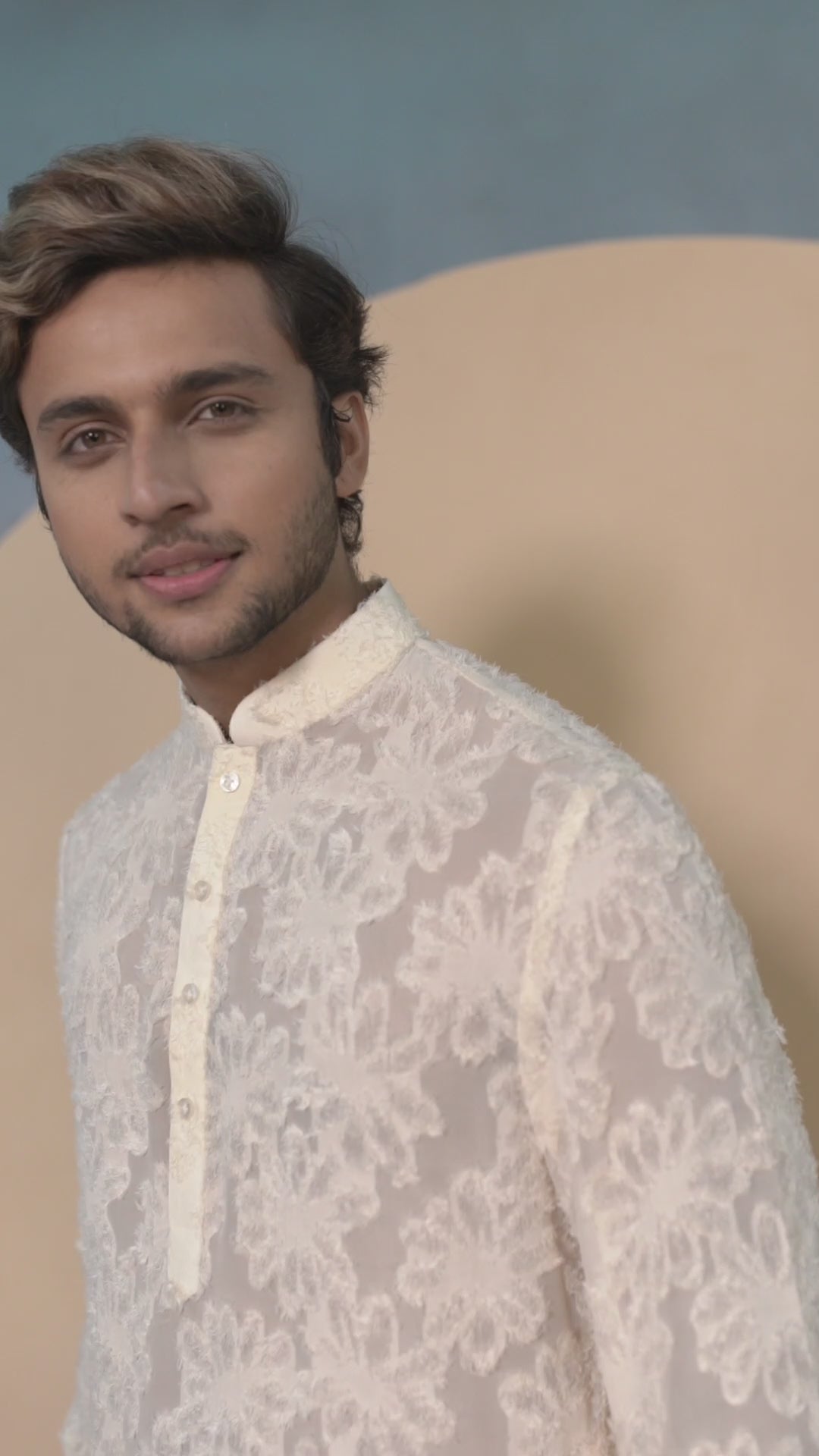 Off white Turkish Chiffon Kurta Set