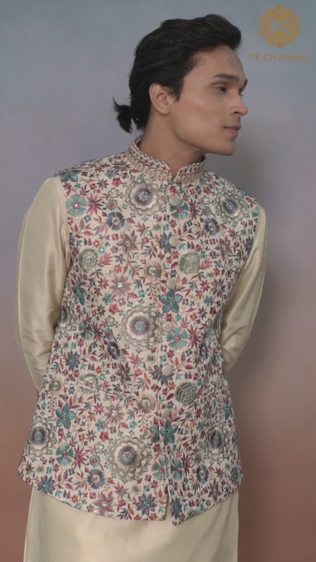 Silk Golden bandi kurta set