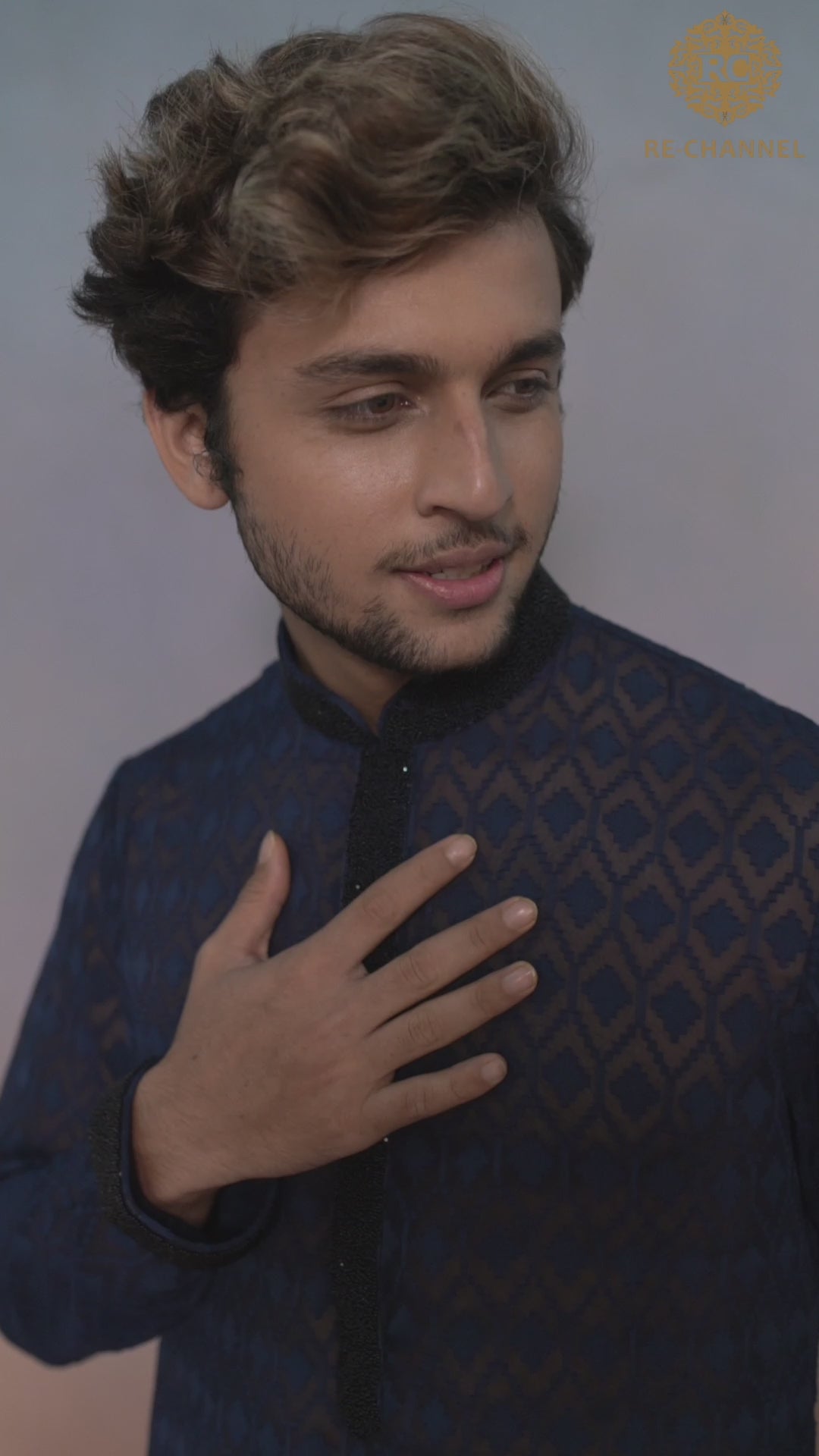Blue Chiffon Kurta with Salwar