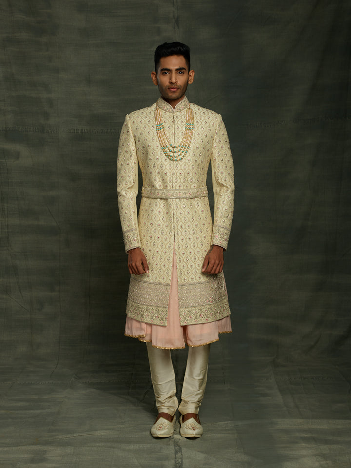Groom's wear sherwani with elephant motif
