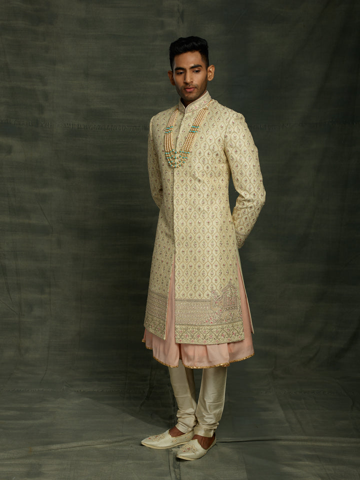 Groom's wear sherwani with elephant motif