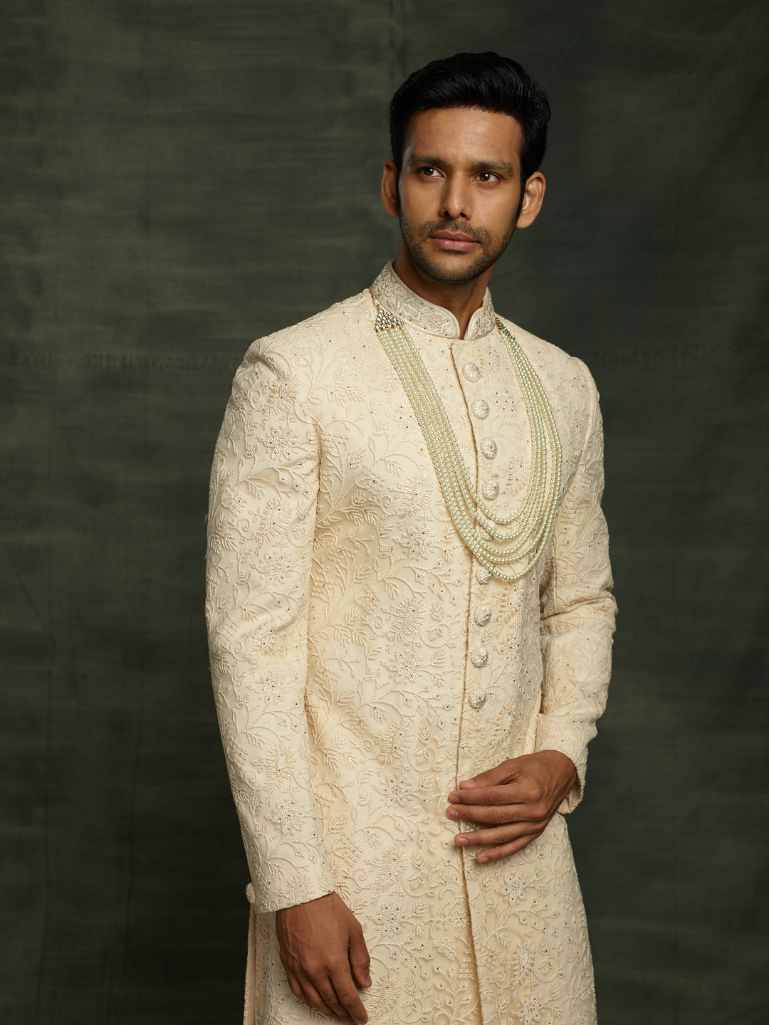sherwani in gold