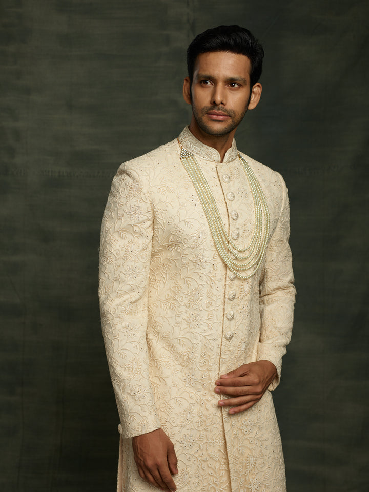 sherwani in gold