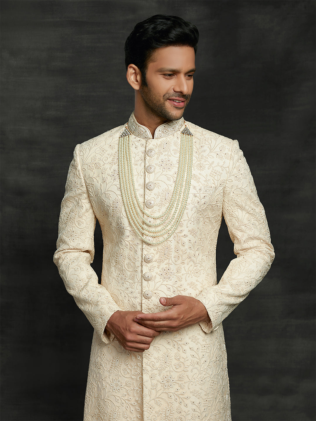 Gold sherwani for men