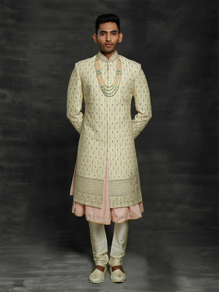 Groom's wear sherwani with elephant motif