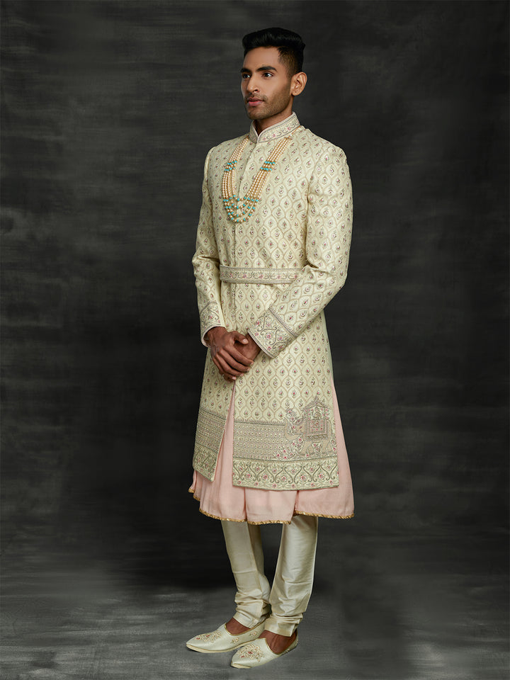 Groom's wear sherwani with elephant motif