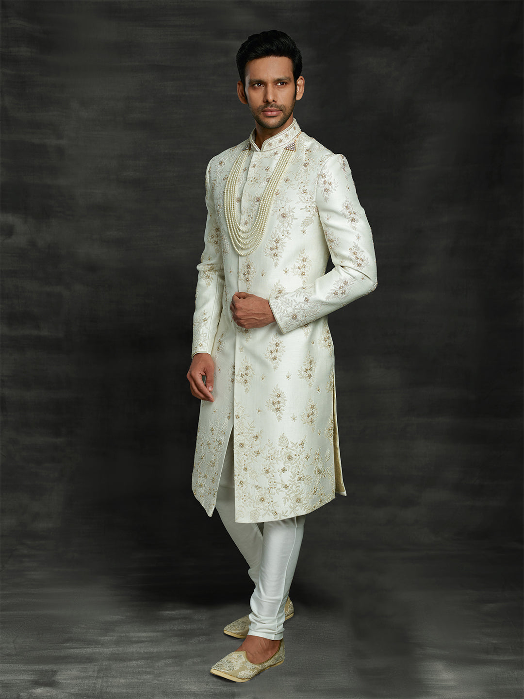 Off-white sherwani