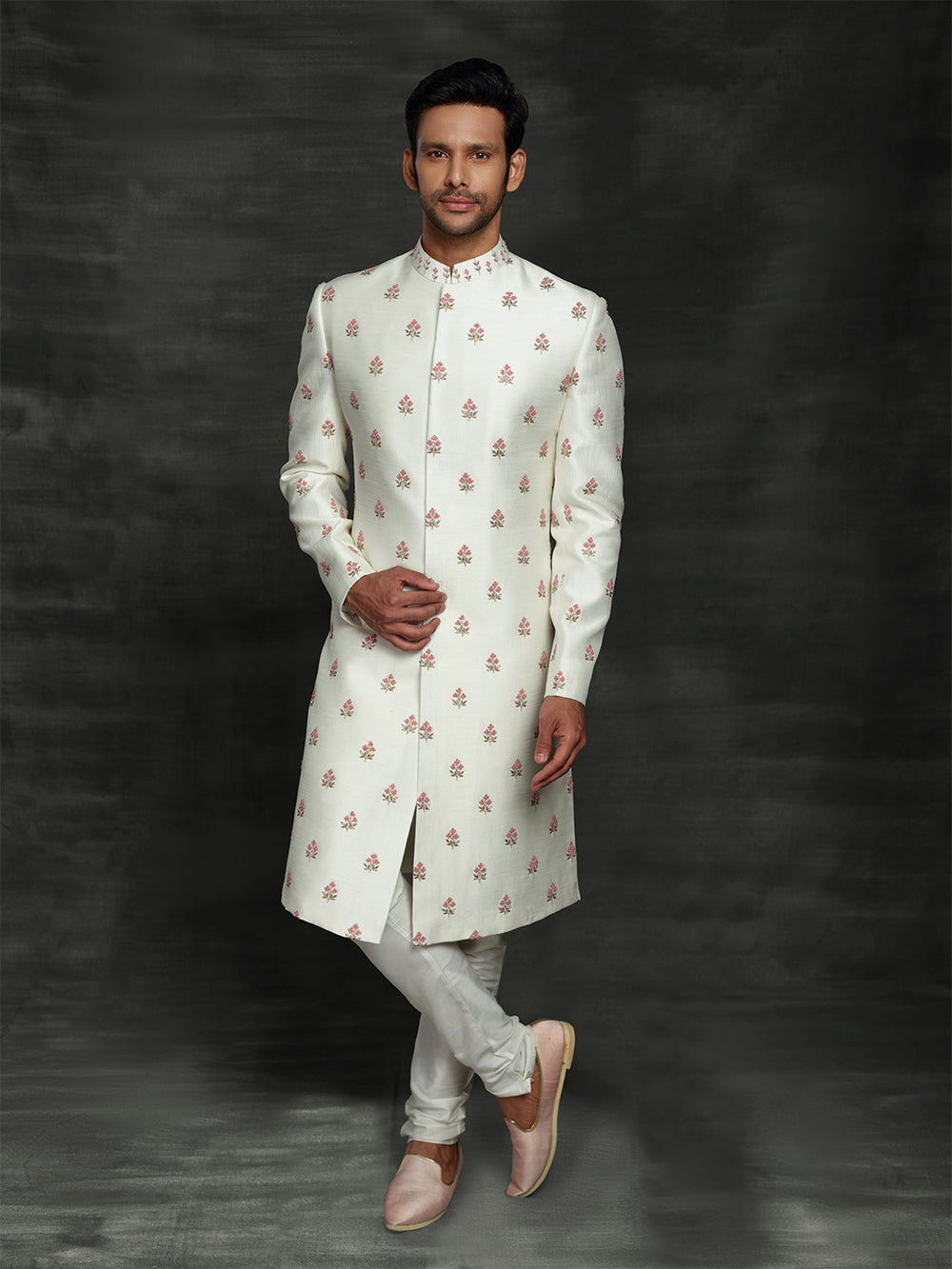 White sherwani for men