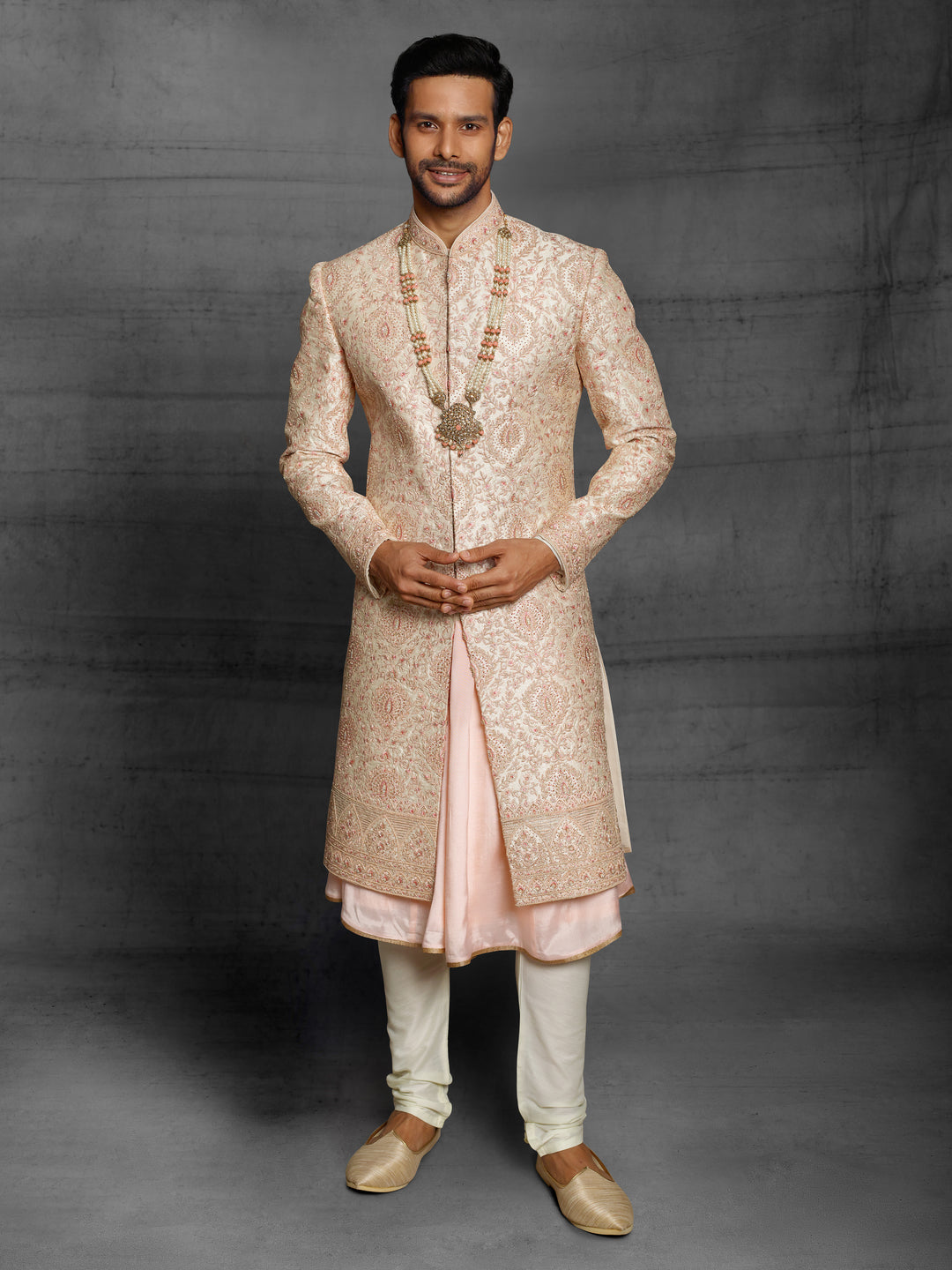 beige sherwani for men