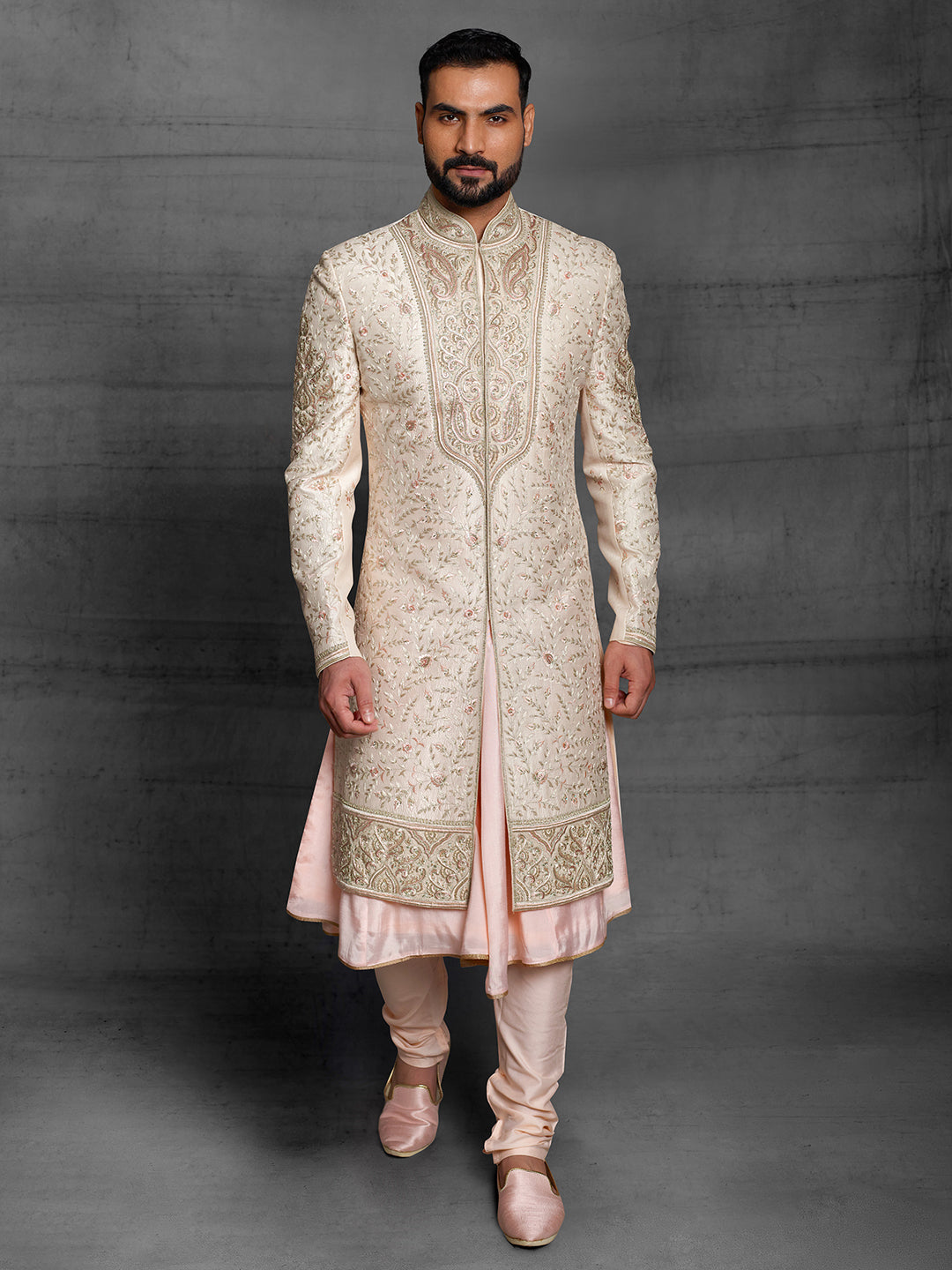 Heavy zardose sherwani for groom