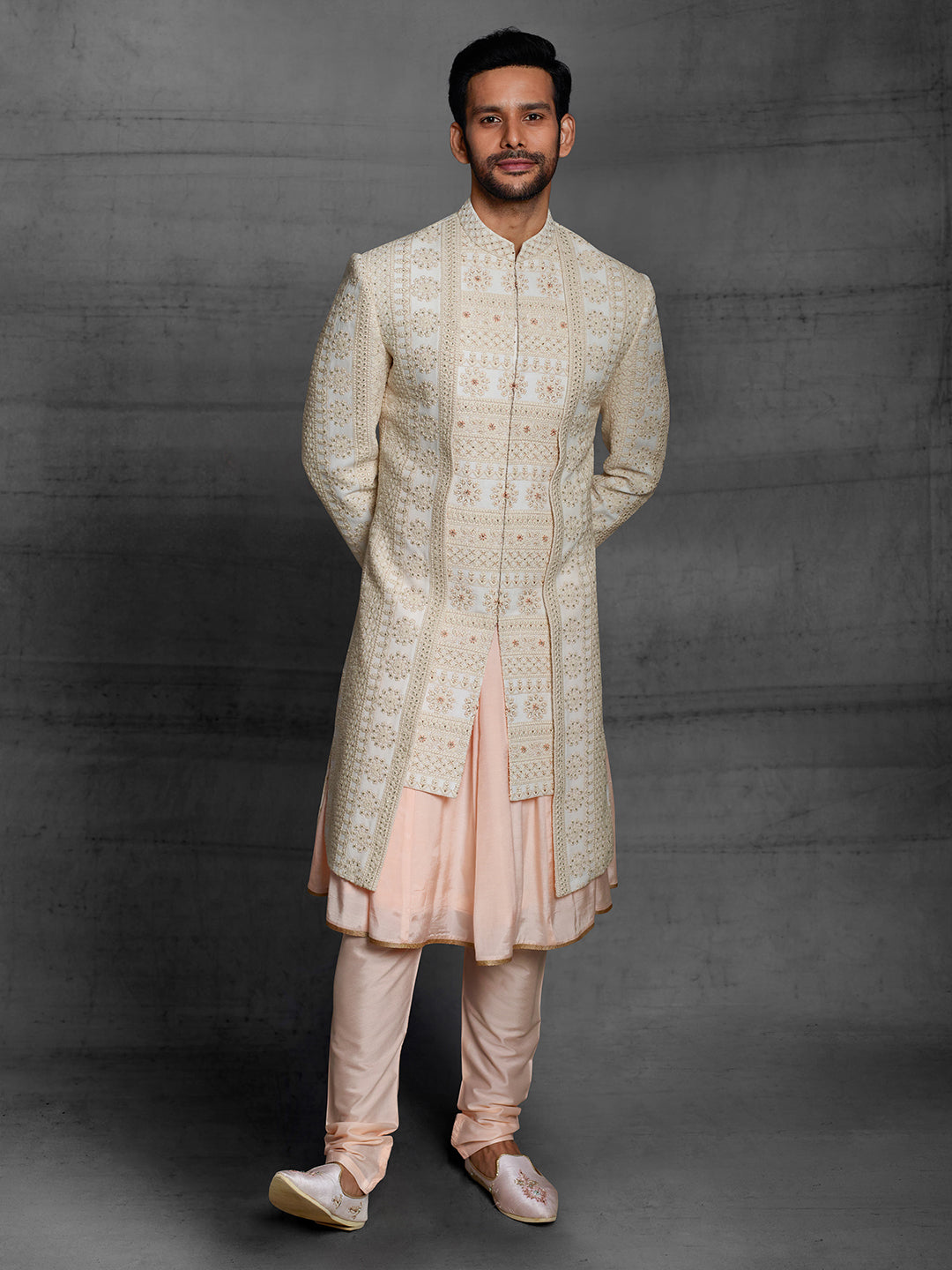 Lakhnavi sherwani for modern groom