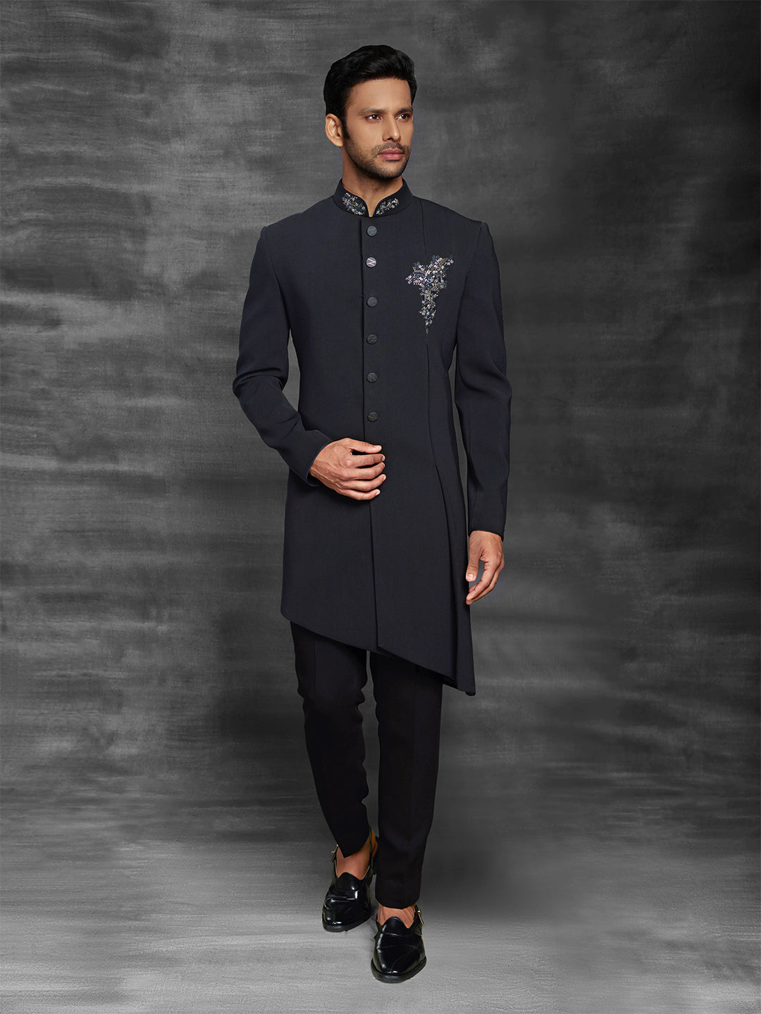 Black indo-western for men
