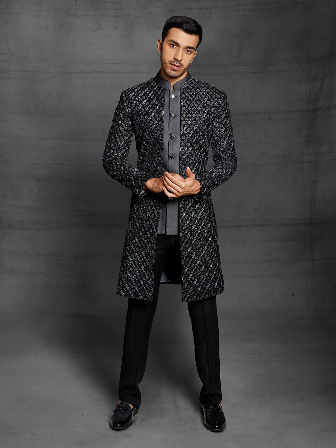 Black indo-western for men