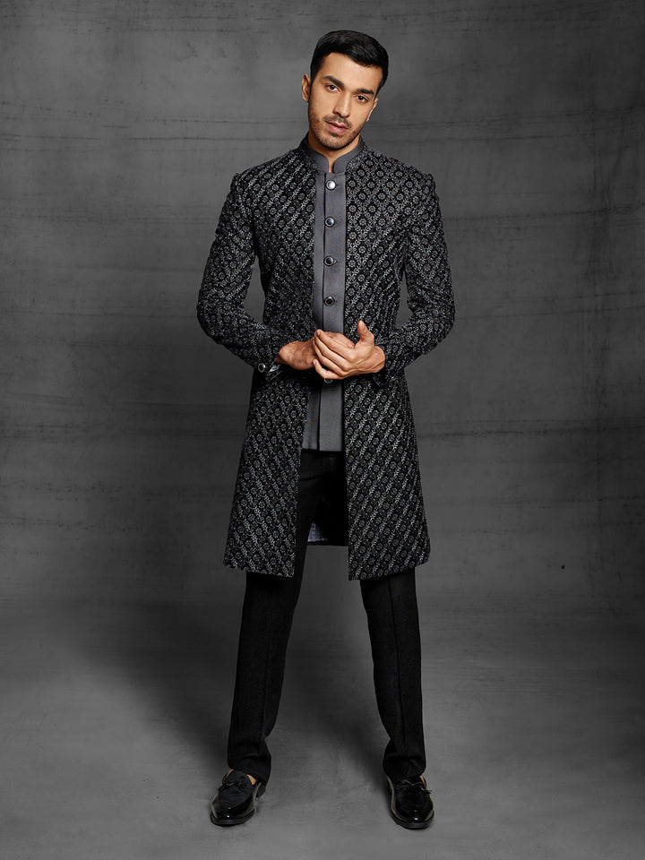 Black indo-western for men