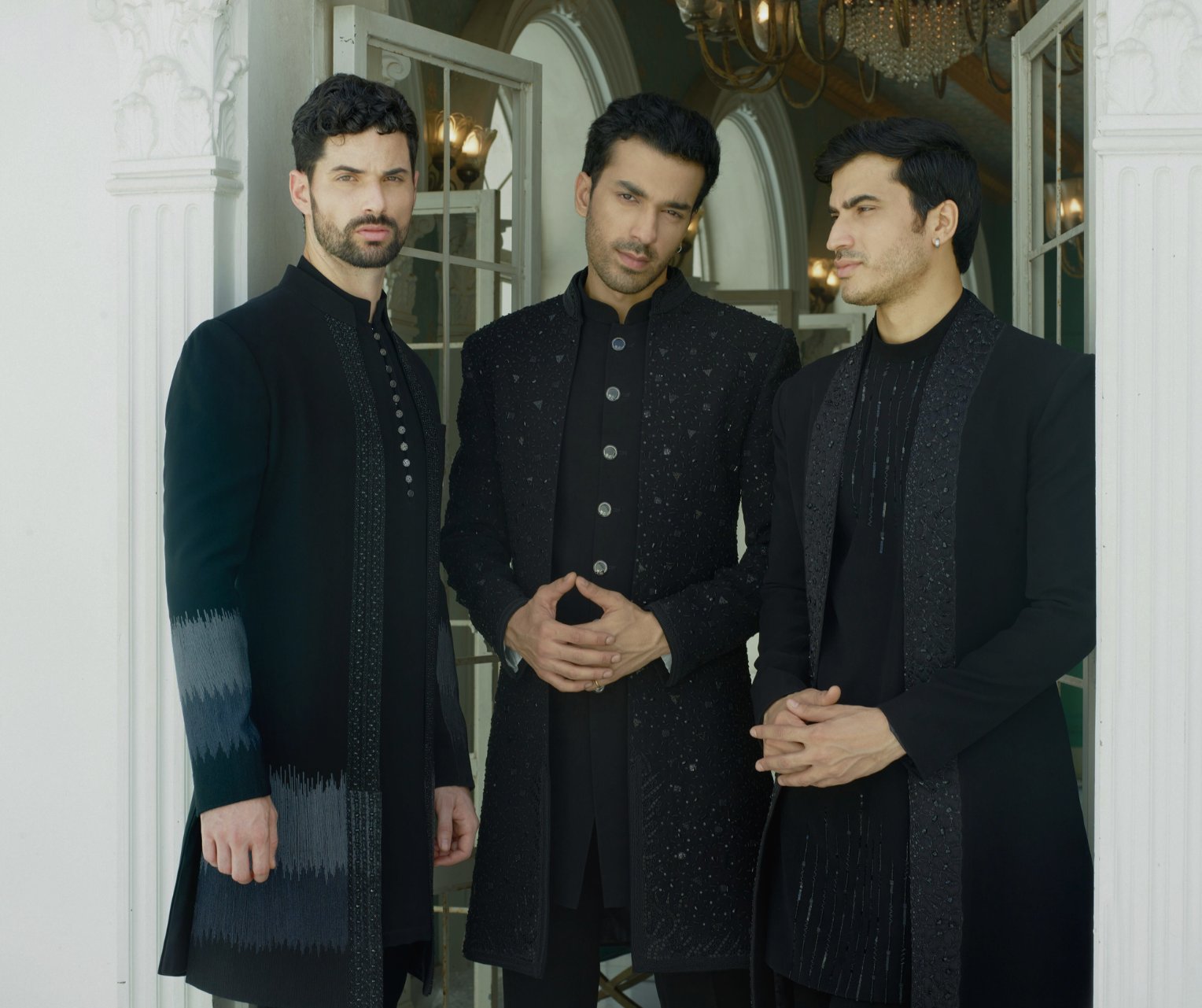 Off white silk indo western | Groom dress men, Indian groom wear, Wedding outfit  men