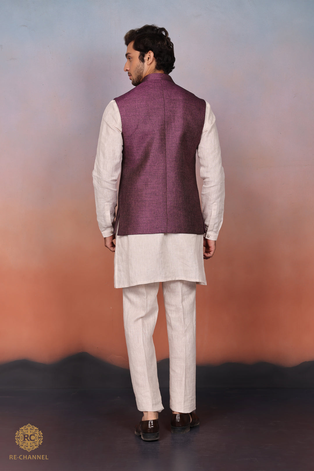 Grape Silk Bandi Kurta Set