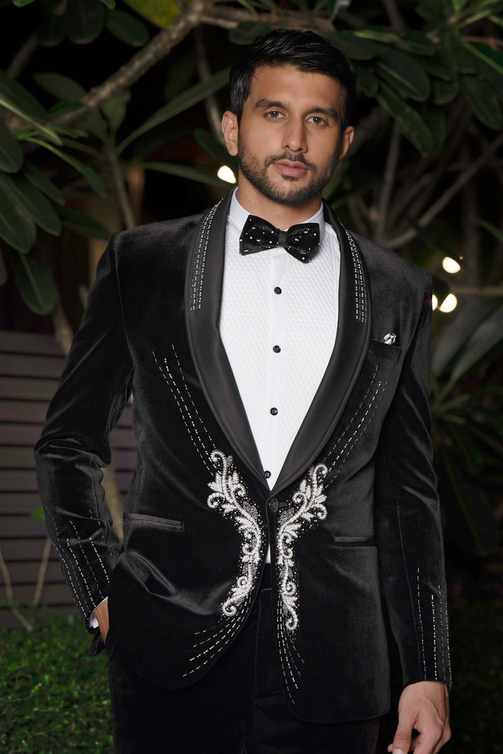 Ivory Edge Velvet Suit