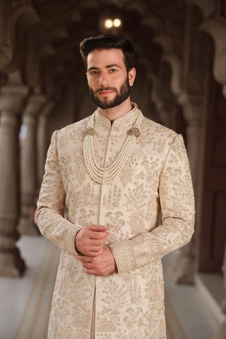Gilded Zardozi Tissue Sherwani
