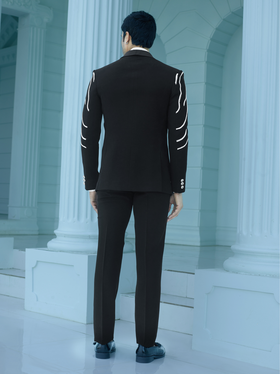 Bold Black Embellished Suit
