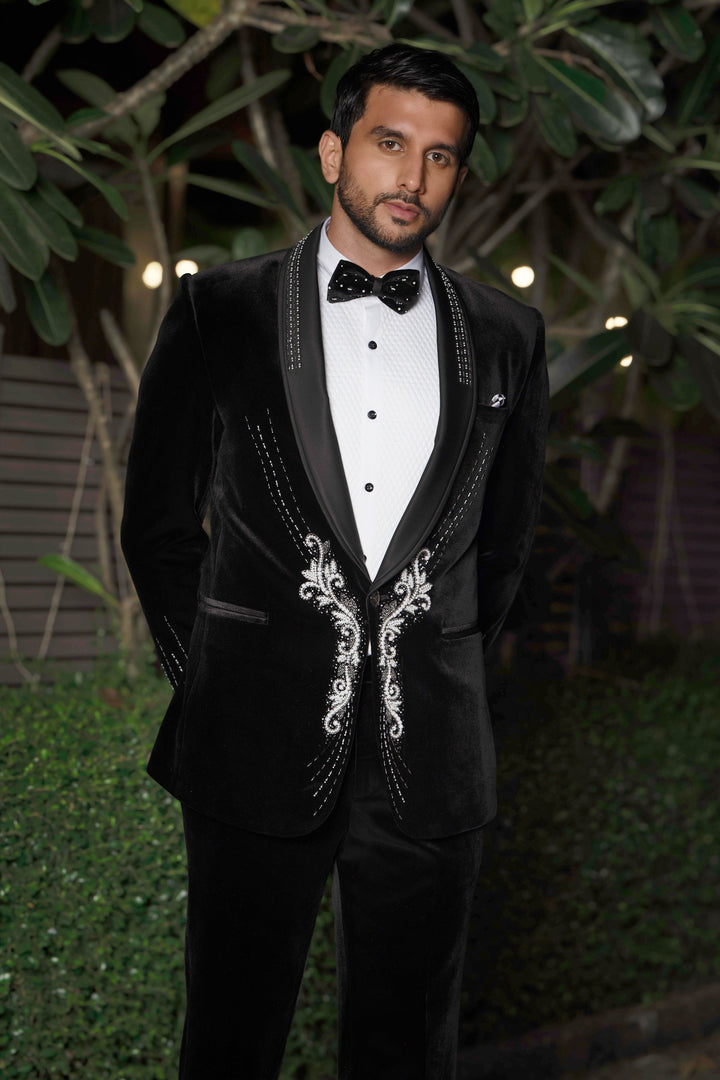 Ivory Edge Velvet Suit