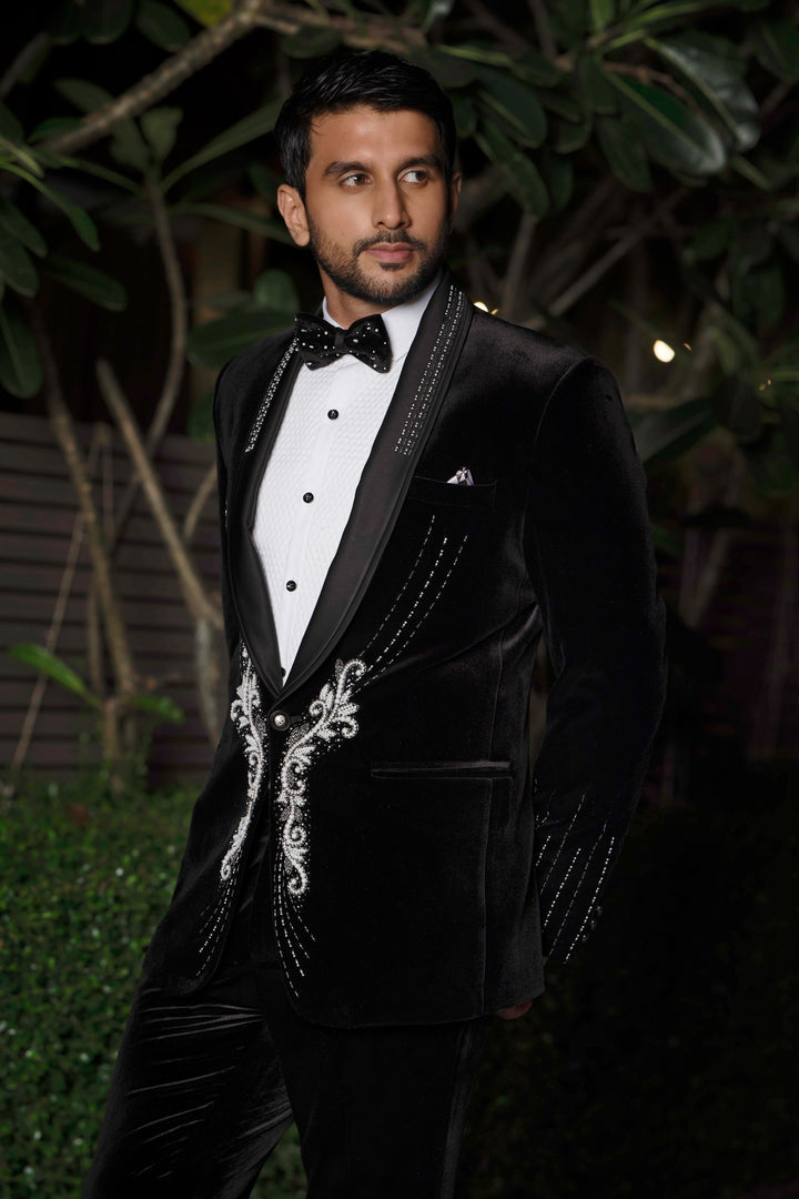 Ivory Edge Velvet Suit