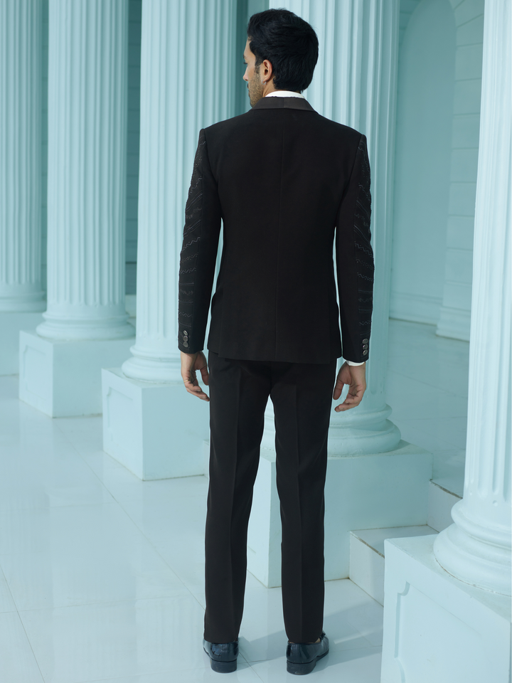 Mystic Black Embellished Suit