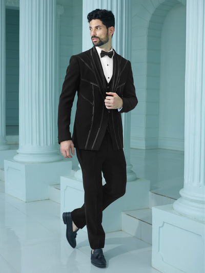 Black Suit with Chrome Detailing