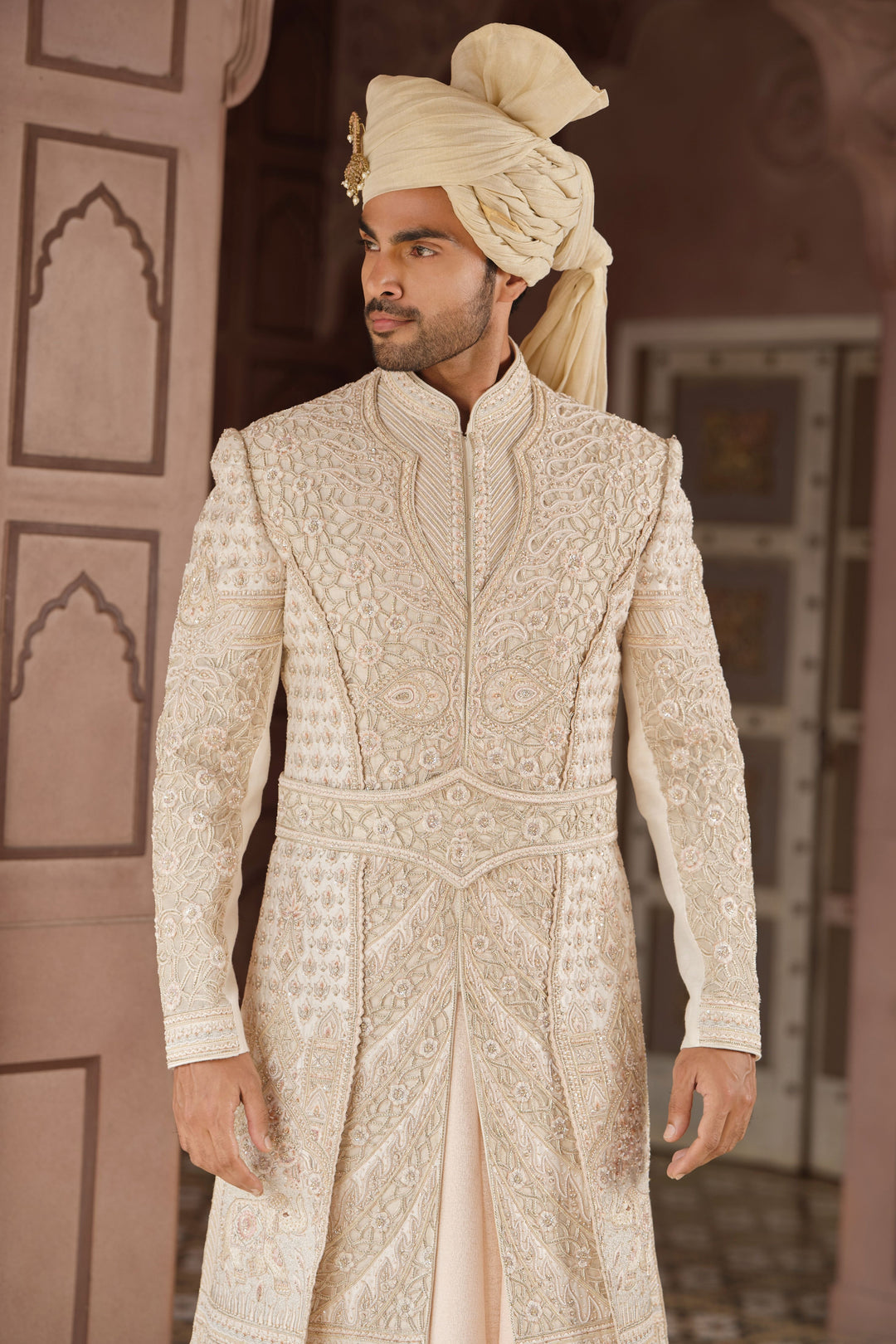 Light Gold Imperial Sherwani