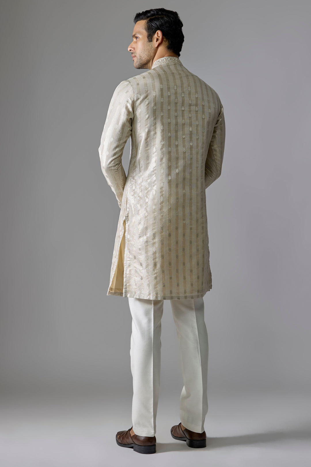 Light Gold Embellished Kurta Set