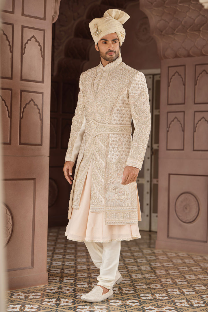 Light Gold Imperial Sherwani
