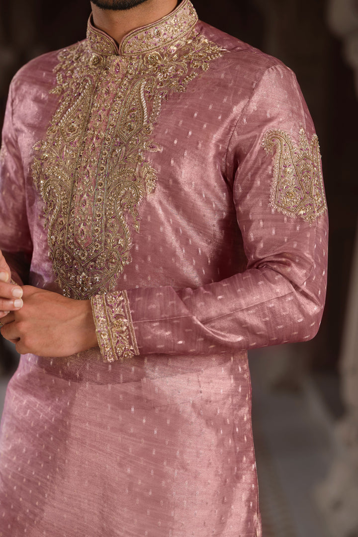 Onion Pink Tissue Kurta