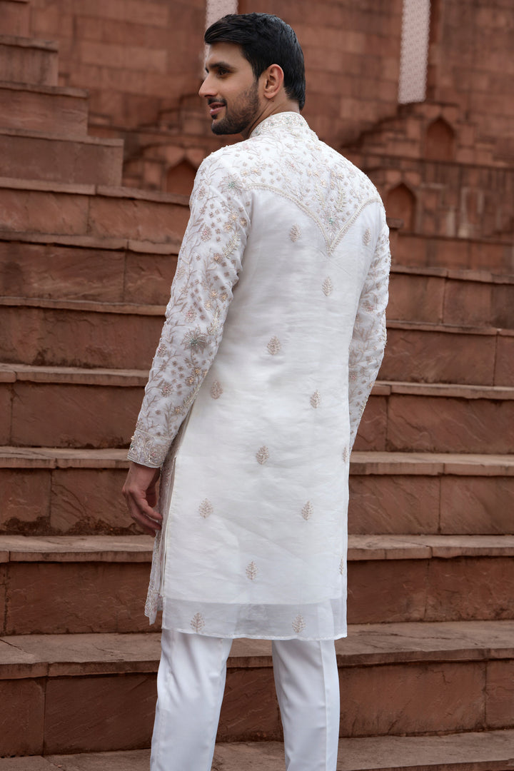 Ivory Blush Organza Sheer Kurta
