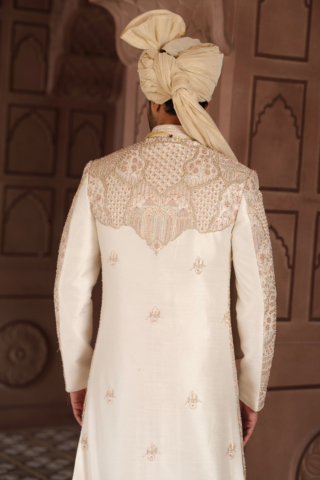 Royal Cream Accent Sherwani