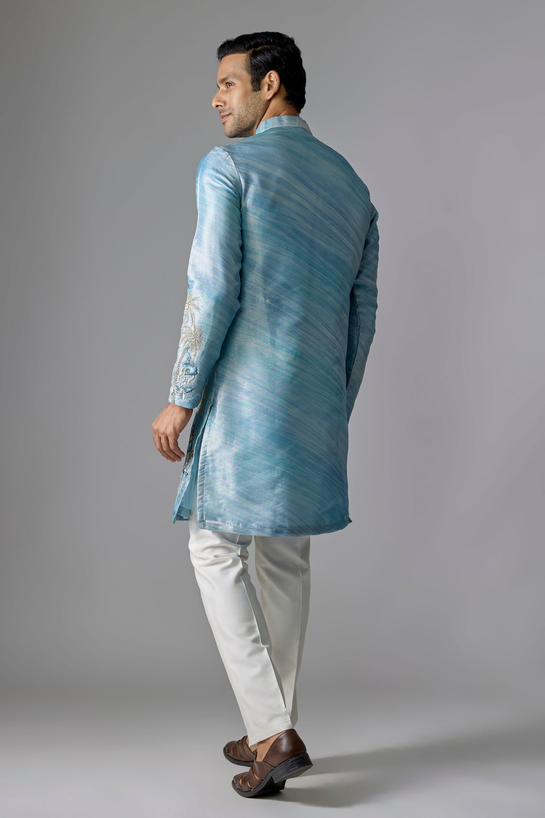 Blue Kasab Resham Kurta Set