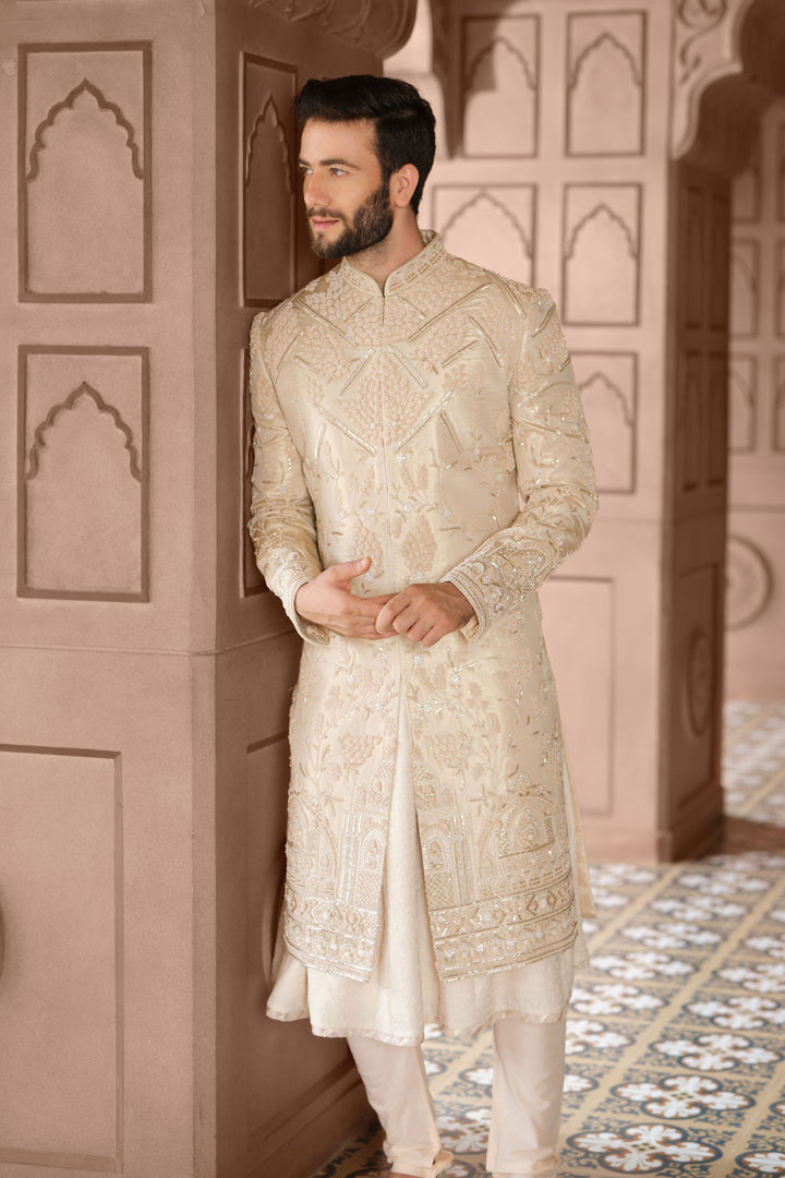 Gilded Handcrafted Tissue Sherwani