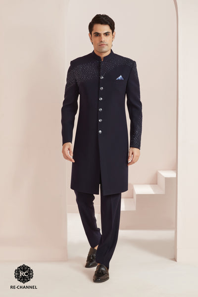 Jacquard Off White Color Wedding Wear Readymade Designer Men Indo West | Western  suits, Indian wedding clothes for men, Indian wedding suits men