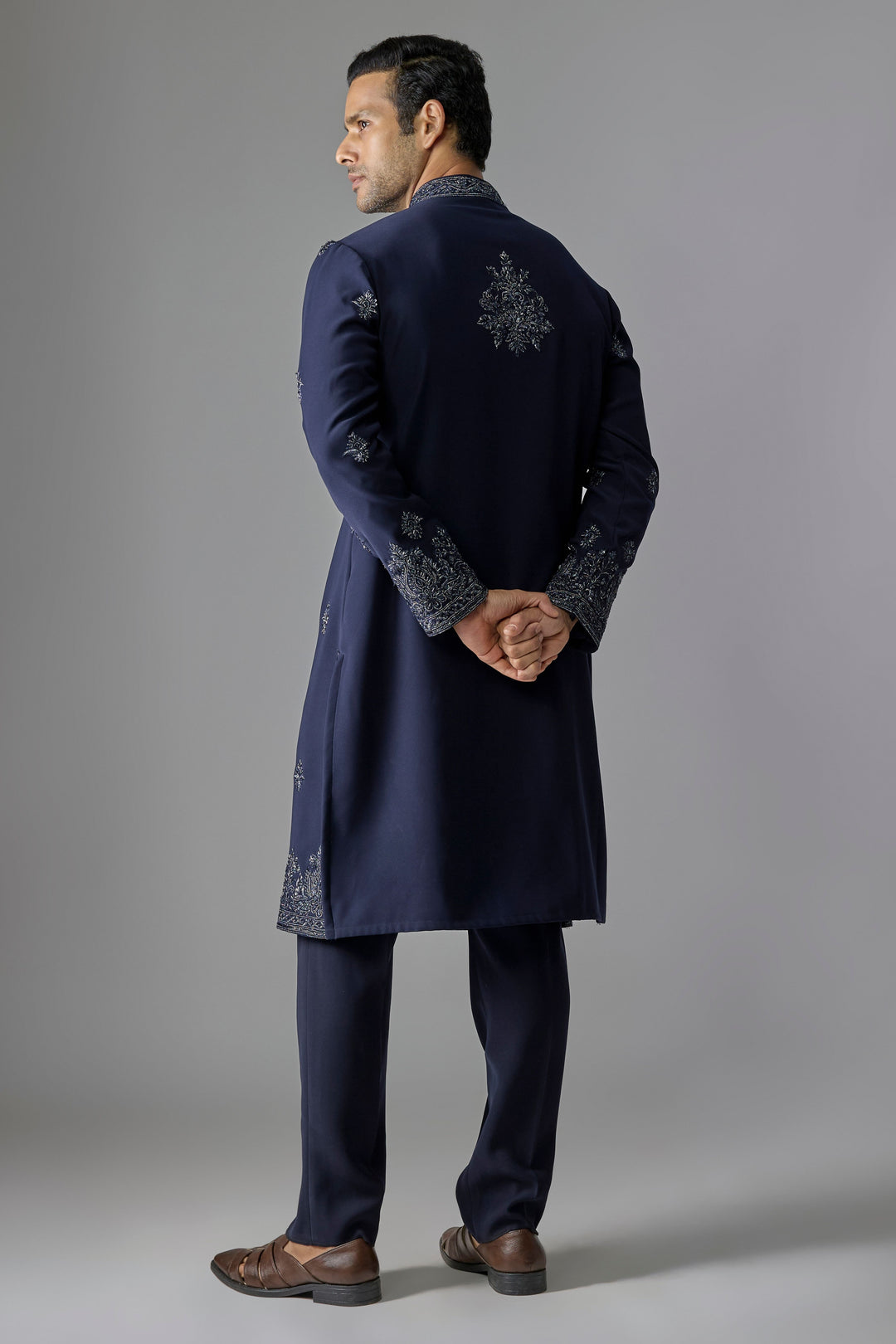 Blue Embellished Craft Kurta Set