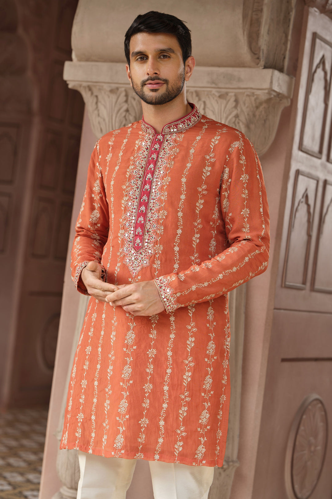 Rust Maroon Mirror Kurta