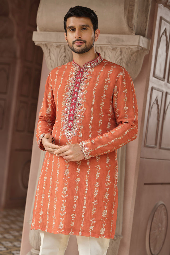 Rust Maroon Mirror Kurta